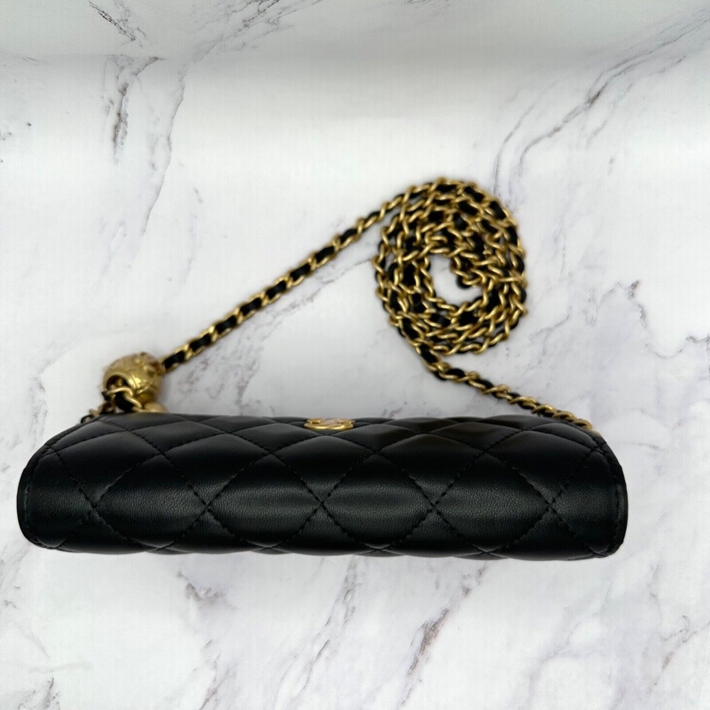 ❌❌ SOLD Chanel 23C Black Pearl Crush Gold Chain Adjustable Crossbody Handbag Bag - Picture 12 of 16